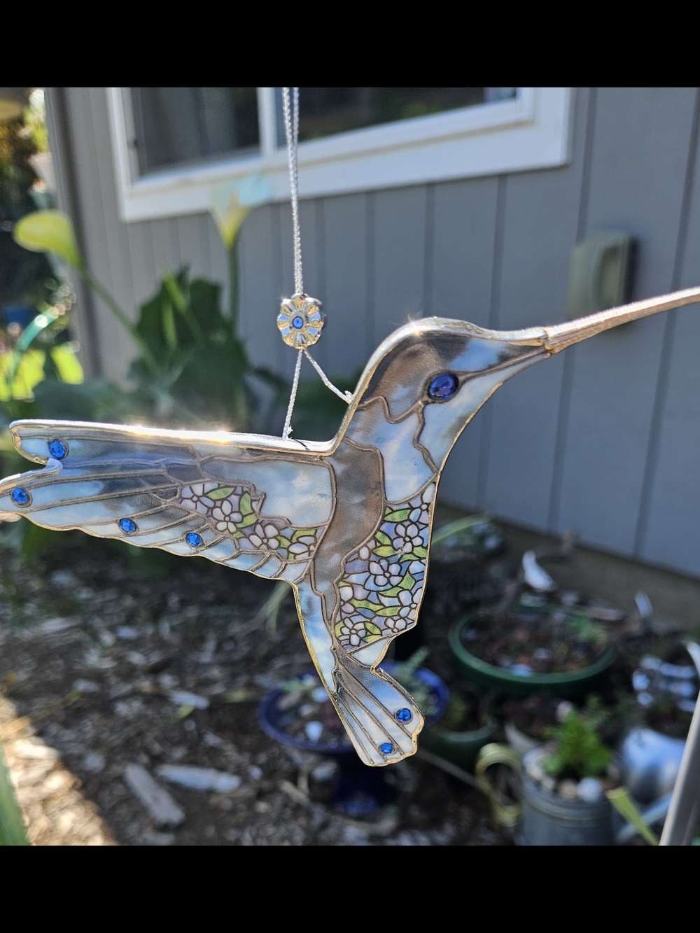 Vtg Bradford Exchange Stained Glass Hummingbird